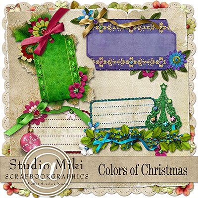 Colors of Christmas Clustered Journal Cards