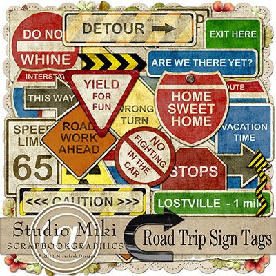 Road Trip Sign Tags