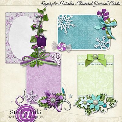 Sugarplum Wishes Clustered Journal Cards