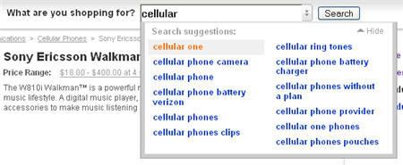 Searching for Cellular Phones at Shopping dot com