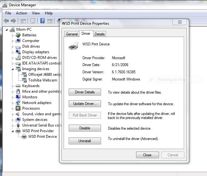 wsd print device driver download