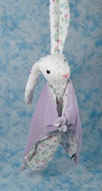 Bunny Blanky Purple/Flowers Waldorf inspired Natural Materials