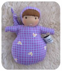Doll Waldorf inspired Mini Baby Purple with Hearts