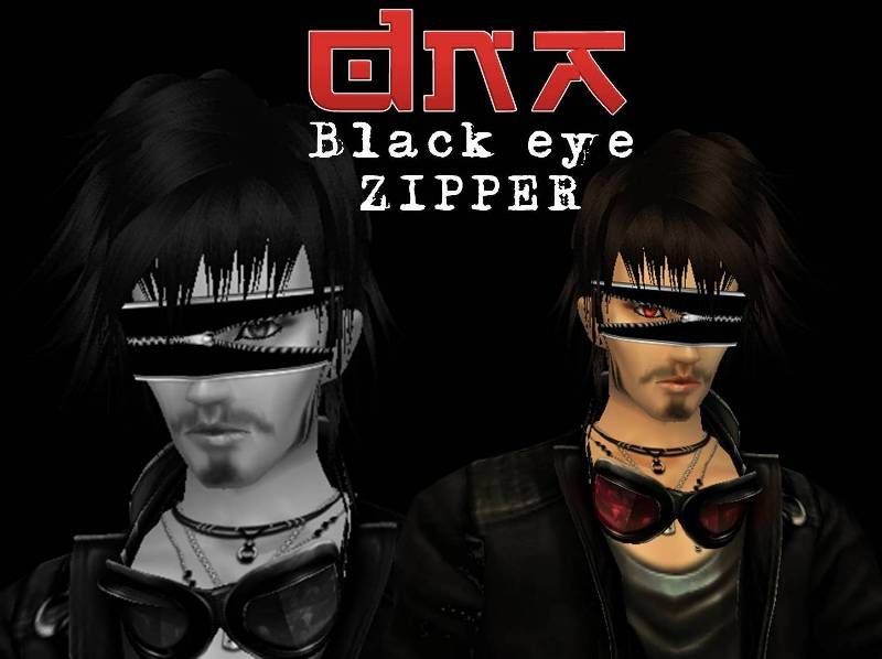 DNA black eye zipper