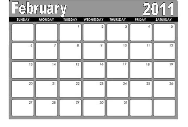 2011 calendar february. February 2011 calendar