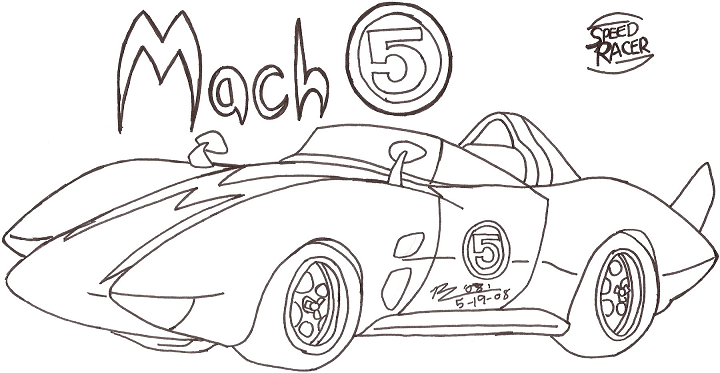 mach five coloring pages - photo #2