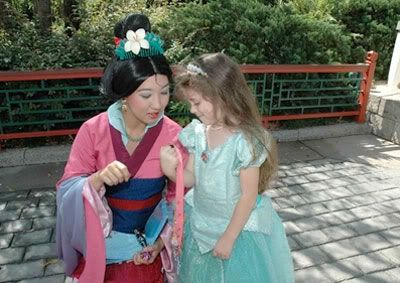 Showing Mulan her "medals"