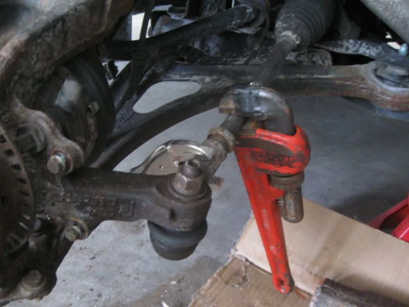 Can't break inner/outer tie rod loose