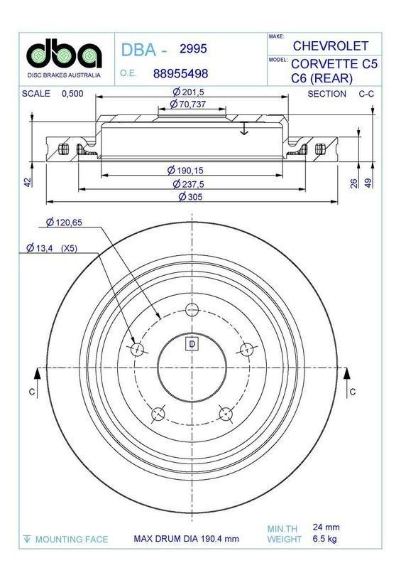 Stock C5 rotor sizes?Worth upgrading to C6 Z51 brakes? CorvetteForum