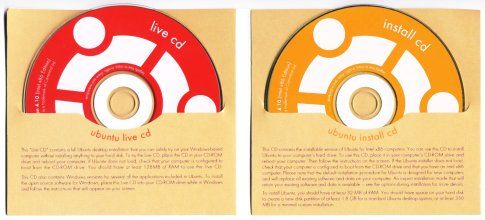 Aspecto de los CDs de Ubuntu