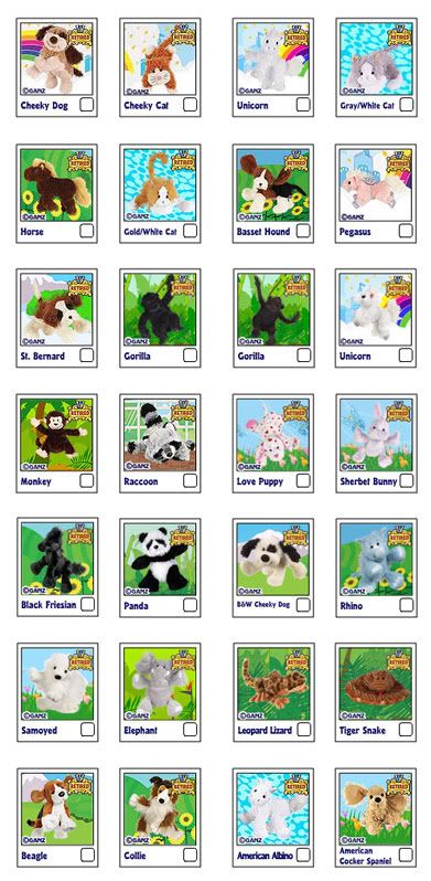 all retired webkinz