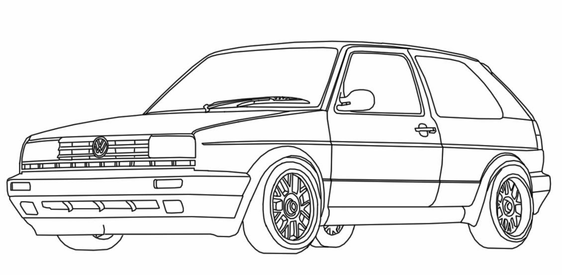 Vw Golf Coloring Page Coloring Pages