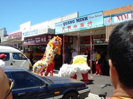 Lion dance Chinese New Year at Springvale Melbourne Australia