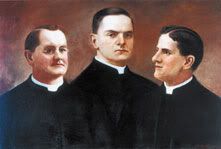 The McGivney priest-brothers: Michael flanked by Patrick (left) and John.