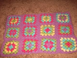 granny sqaure blanket in progress