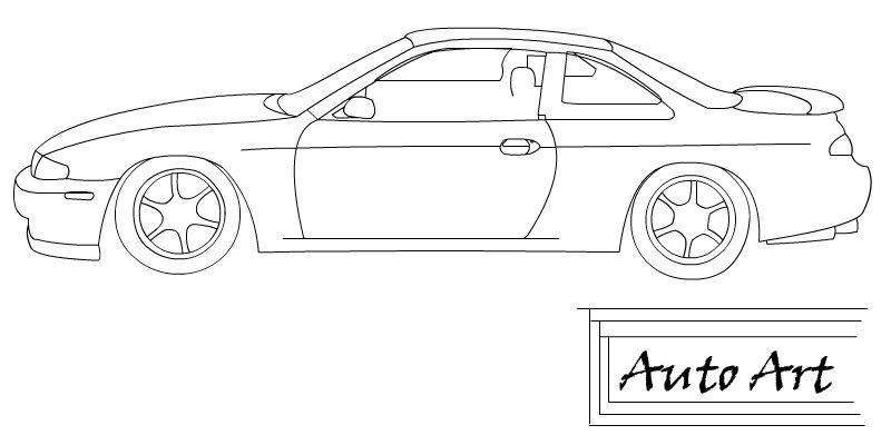 How to draw a nissan 240sx #1