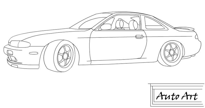 How to draw a nissan 240sx #6