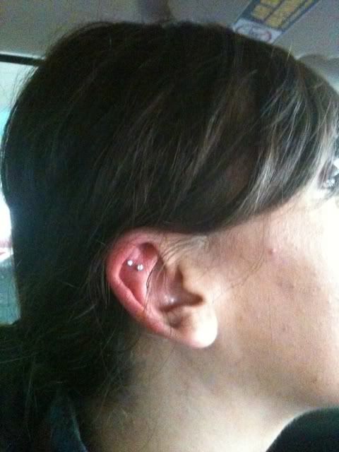 double rook piercing. my ear is the Tash Rook,