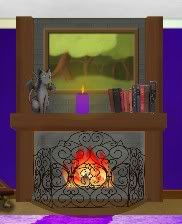 Fireplace in Shade’s house.