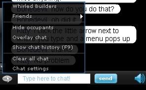 chat menu with more options