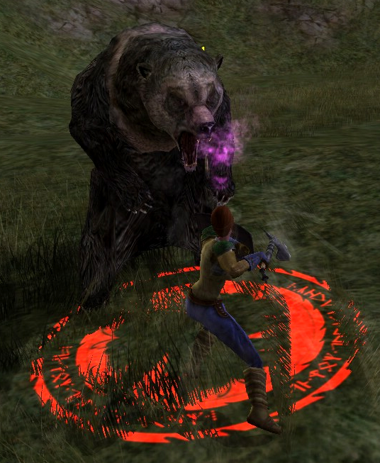 Eibwen fights a bear