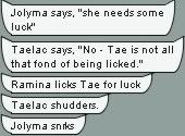 Rami licks Tae for luck