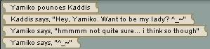 Kaddis asks Yamiko out