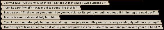 Not while Joly is puzzling?