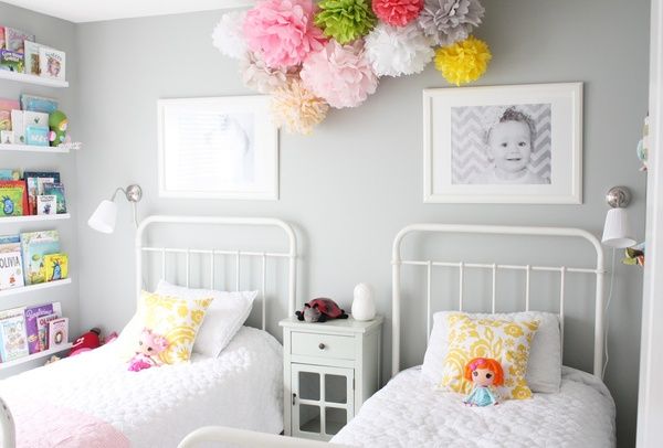 gray walls with pops of color nursery