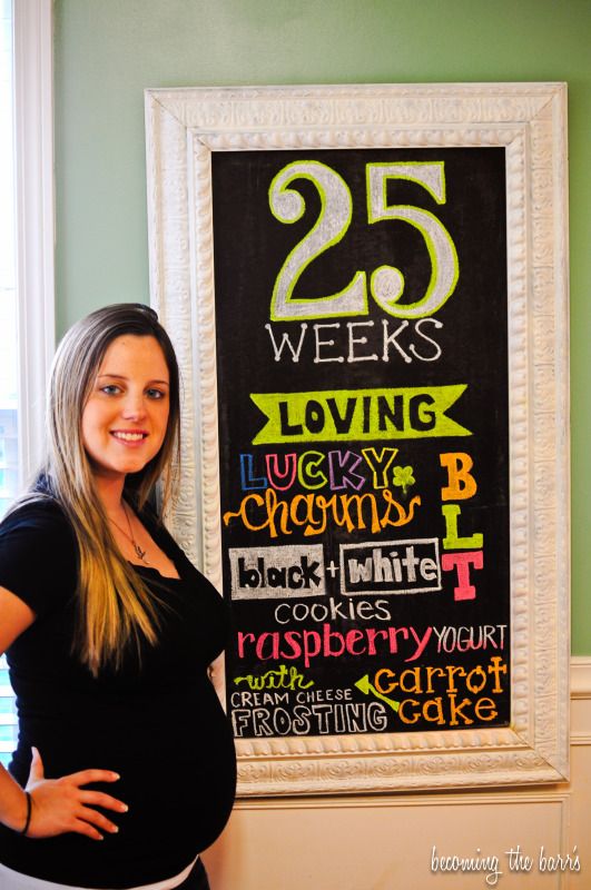 25 weeks pregnant chalkboard tracker; littlebabygarvin inspired 25 weeks