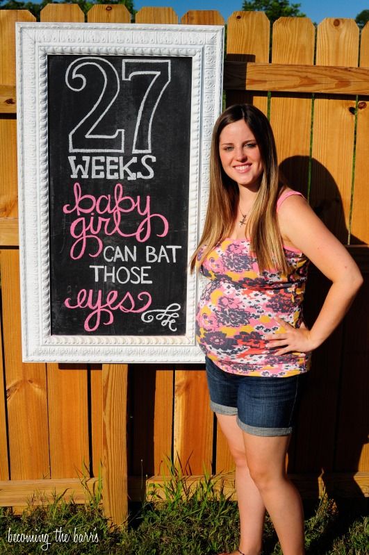 27 weeks pregnant chalkboard tracker; littlebabygarvin inspired 27 weeks