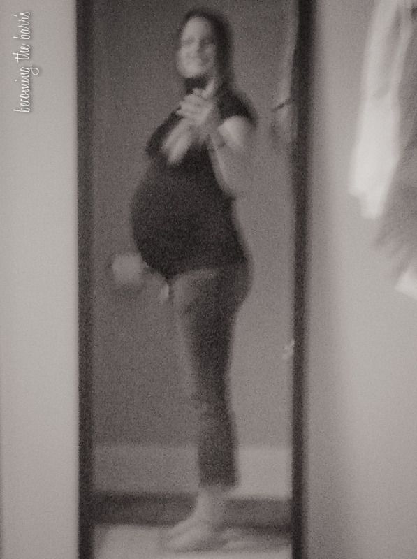 40 weeks baby belly in mirror