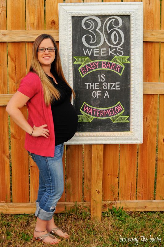 36 weeks pregnant chalkboard tracker; littlebabygarvin inspired 36 weeks