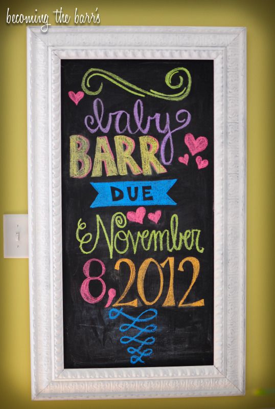 littlebabygarvin pregnancy chalkboard idea