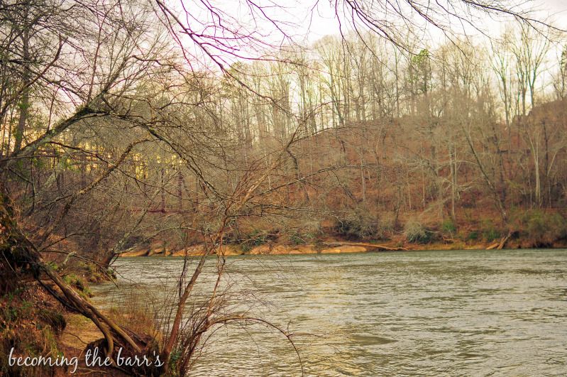 Chattahoochee river at sunset suwanee, georgia