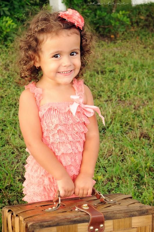 2 year old girl photoshoot with vintage suitcase