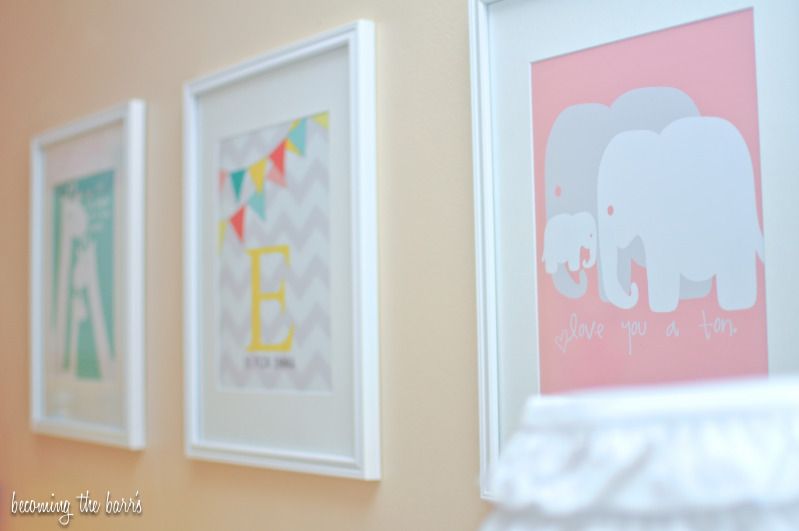 nursery elephant print love you a ton