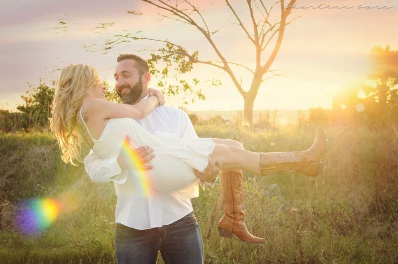 rustic engagement photo pose; country engagement photos with cowboy boots