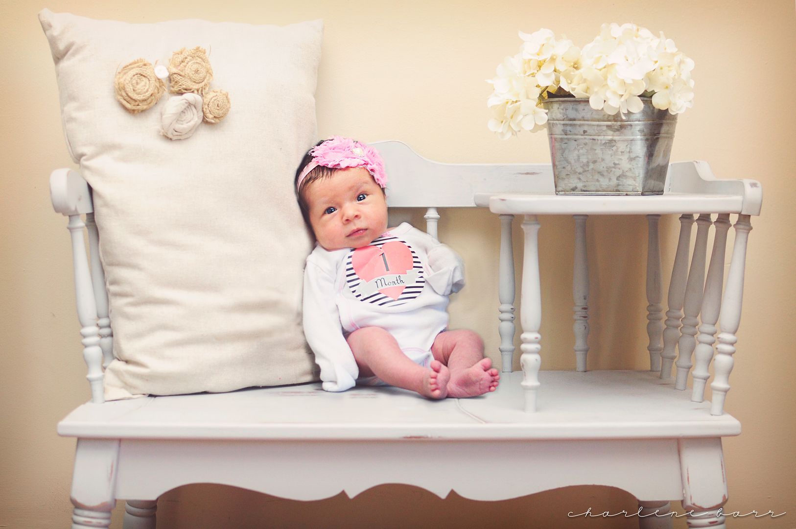 1 month old baby photo ideas; monthly baby photos