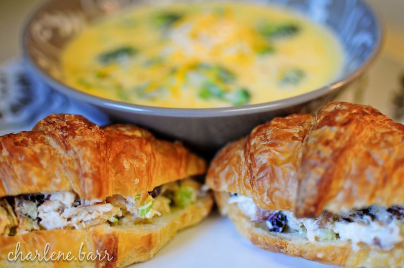 chicken salad on croissants