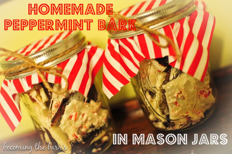 easy peppermint bark recipe in mason jars