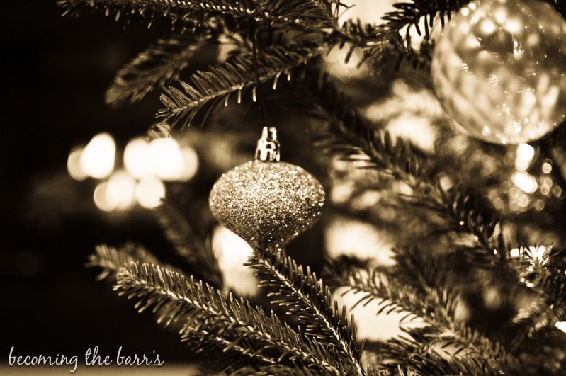 christmas ornaments on tree