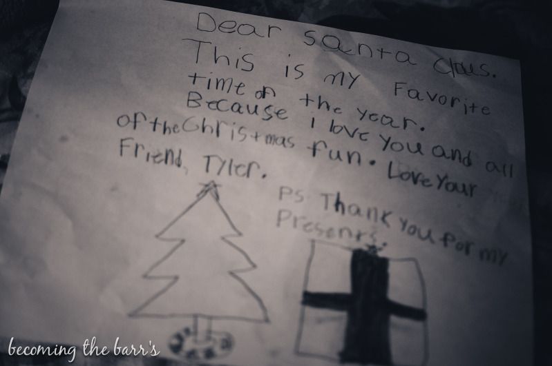 child note to Santa