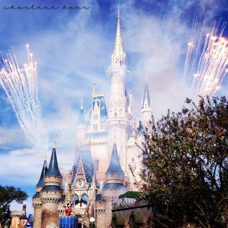 Disney World Magic Kingdom Castle With Fireworks