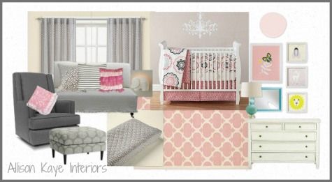 pink and gray baby nursery