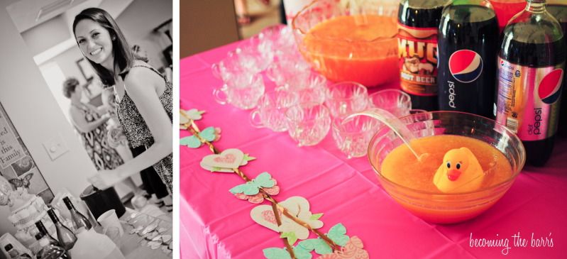 baby shower punch recipe; baby shower drink table