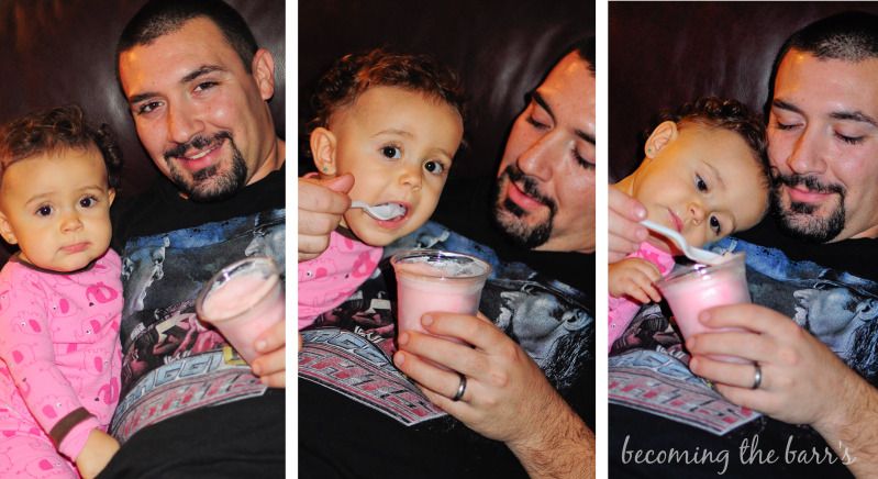 cecilies gourmet italian ices coral springs, dad sharing icecream with baby