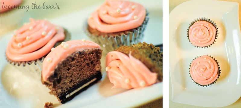 oreo cupcakes pink frosting
