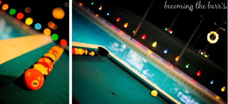 playing pool by the pool