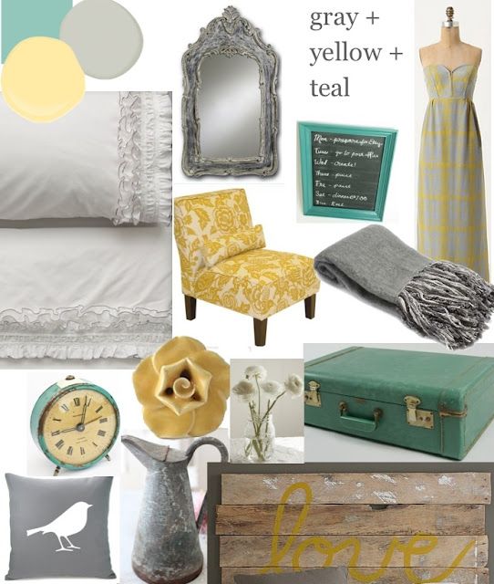 yellow gray teal nursery inspiration